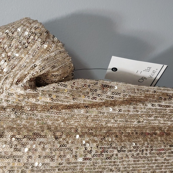 Ophelia Roe NWT Tiny Sequin Covered Rose Gold Dress, Small - Picture 5 of 7